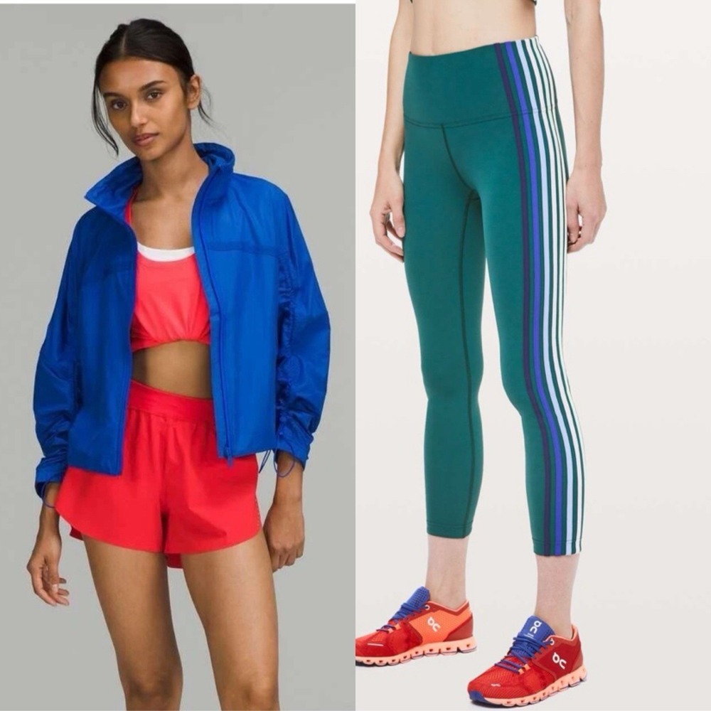Lot 2 - Lululemon Lightweight Cropped Track Jacket Blue & Take A Hint Legging 2